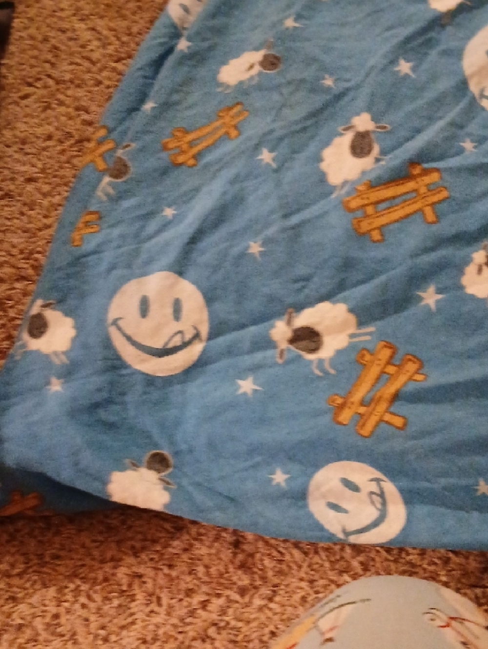 Joe Boxer Blue Sheep and Moon Queen Fitted Sheet - Picture 2 of 7